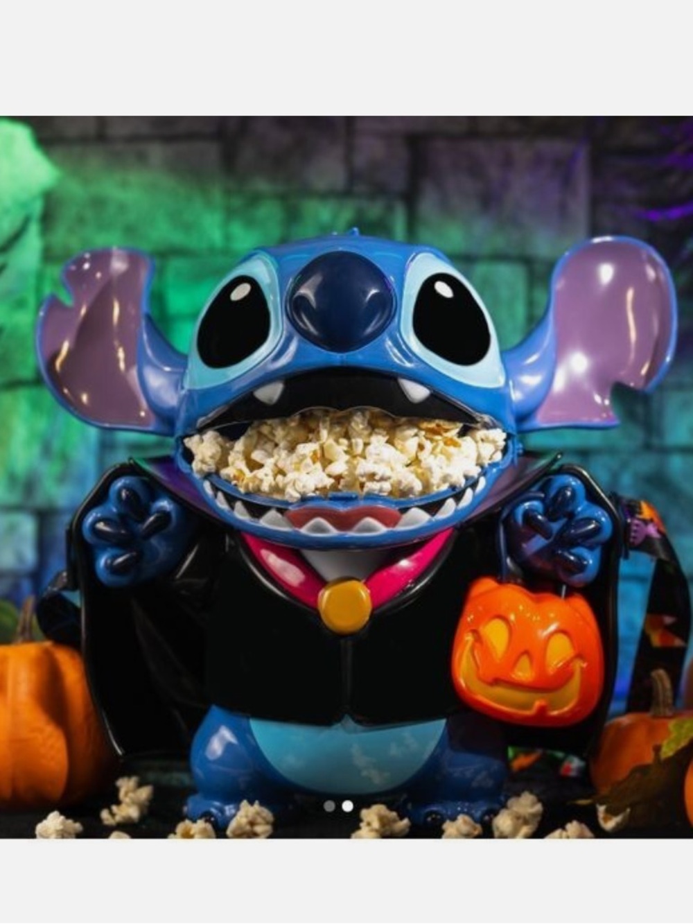 Disney Parks 2024 Halloween Vampire Stitch Popcorn Bucket